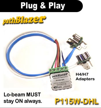 Plug n Play Programming Easy Install 9003 H4 Motorcycle Headlight Modulator P115W for LED or Conventional bulbs pathBlazer By Kisan Designed For Your Bike with Daylight Sensor No-cut 